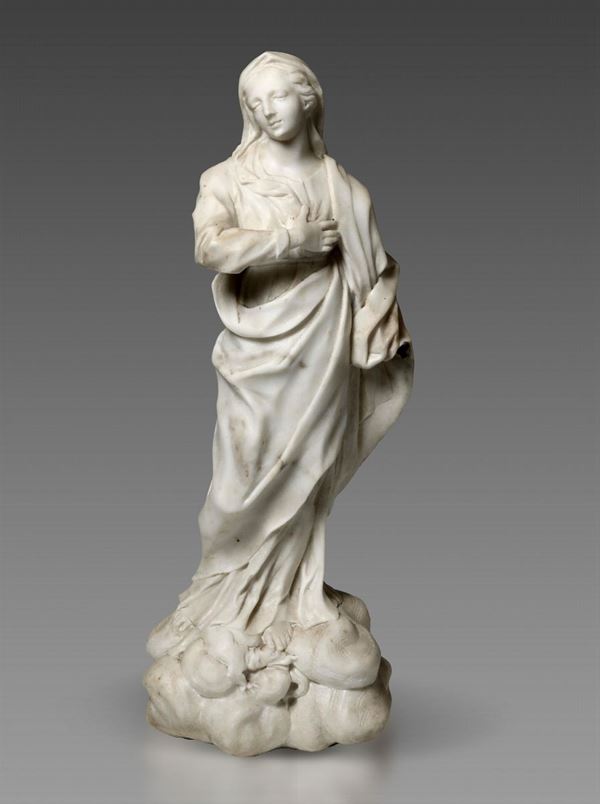 A marble Virgin Mary, Genoa, 17/1800s