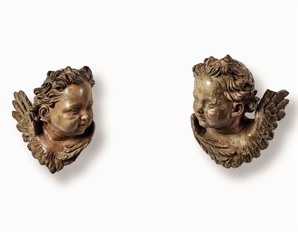 Terracotta cherub heads, Italy, 1600s