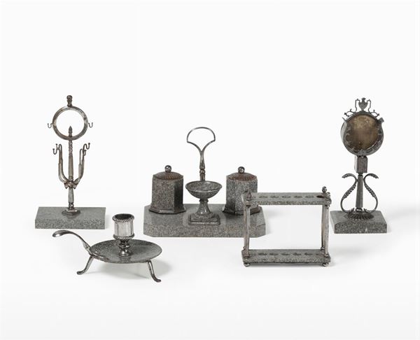 A silver and granite set, Germany, 17/1800s