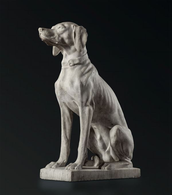 A marble hound, Italy, late 1800s