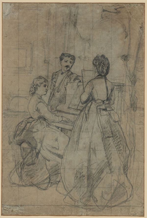 Silvestro Lega (Modigliana 1826 - Firenze 1895) Lezione di piano