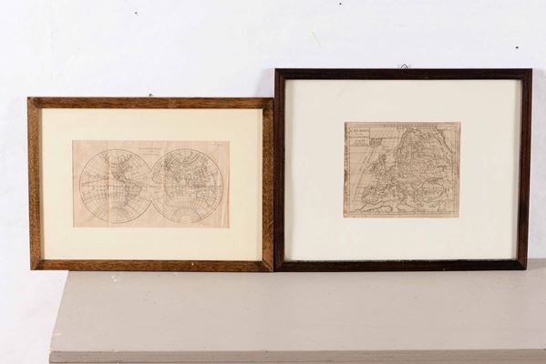 Mappamondo - Carte geografiche Quattro piccole carte geografiche.Venezia, 1790