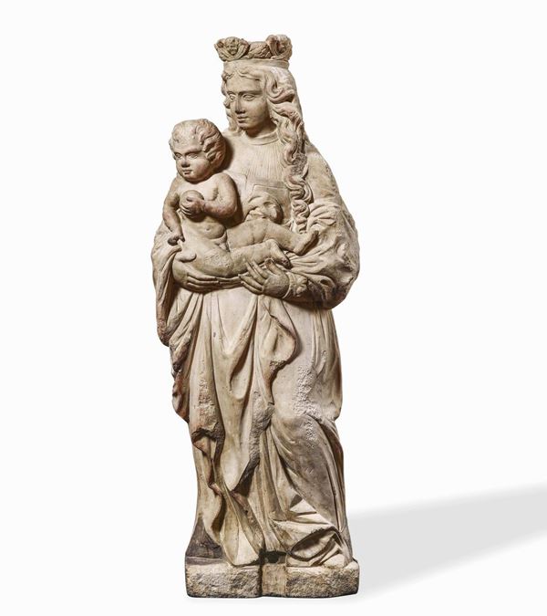 A Madonna with Child, stone, late 15/1600s