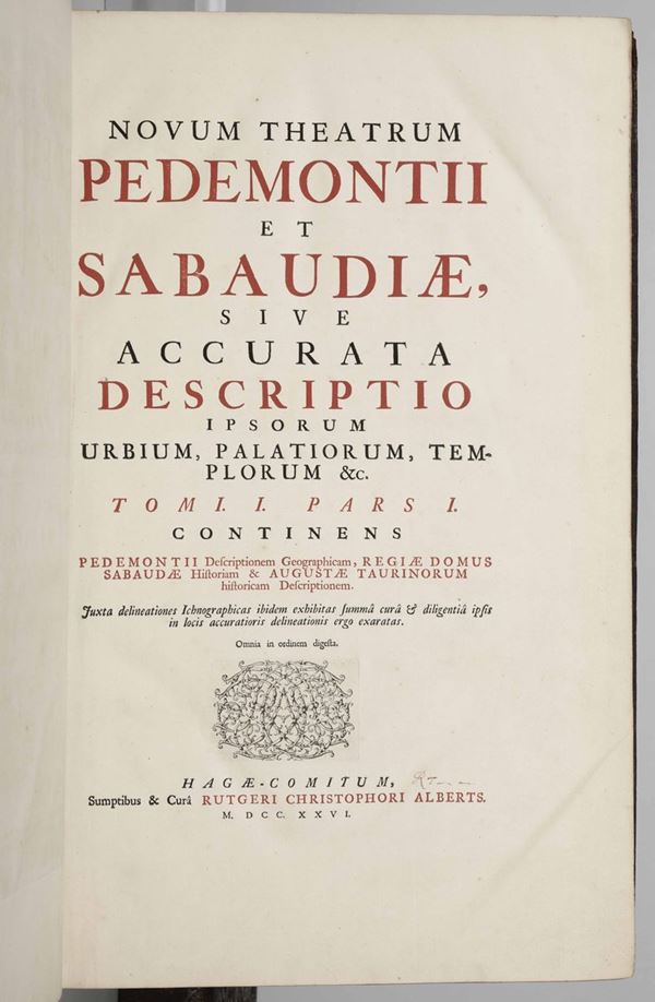 Blaeu, Willem & Jan Novum Theatrum Pedemontii et Sabaudie sive accurata descriptio ipsorum urbium, palatiorum,templorum  [..]