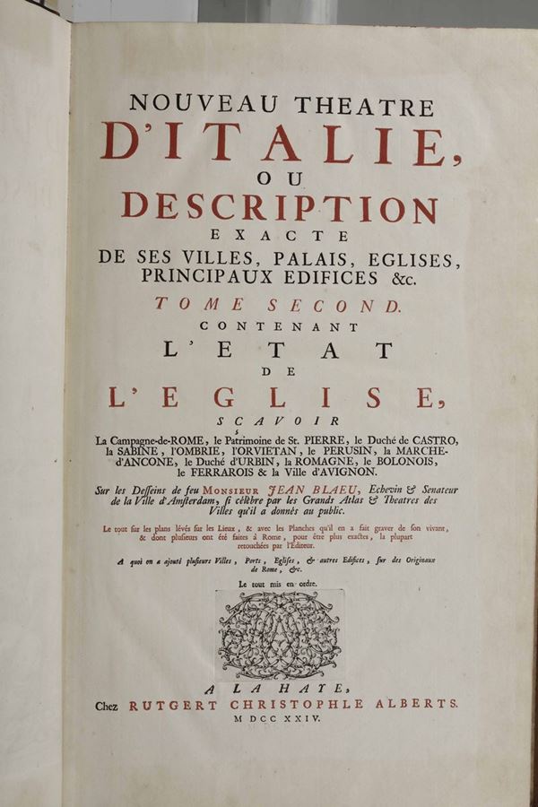 Blaeu, Johannes - Mortier, Pierre Nouveau theatre d'Italie ou description exacte de ses villes, palais,eglises,principaux  [..]