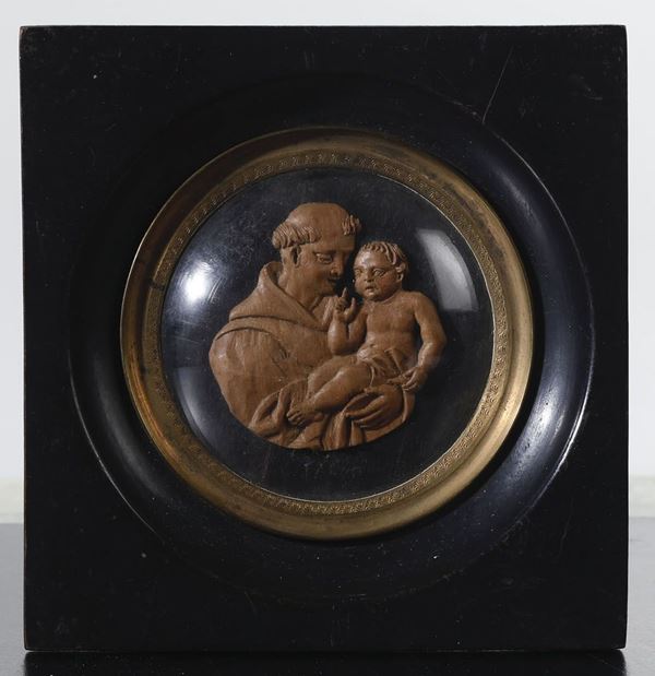A wooden St. Anthony relief, Turin, early 1800s