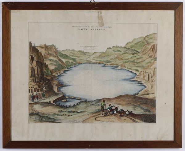 Mortier, Pierre Le Lac d'Averno, Pres de Pouzzol, dans le Royaume de Naples. Amsterdam, Sec.XVIII.