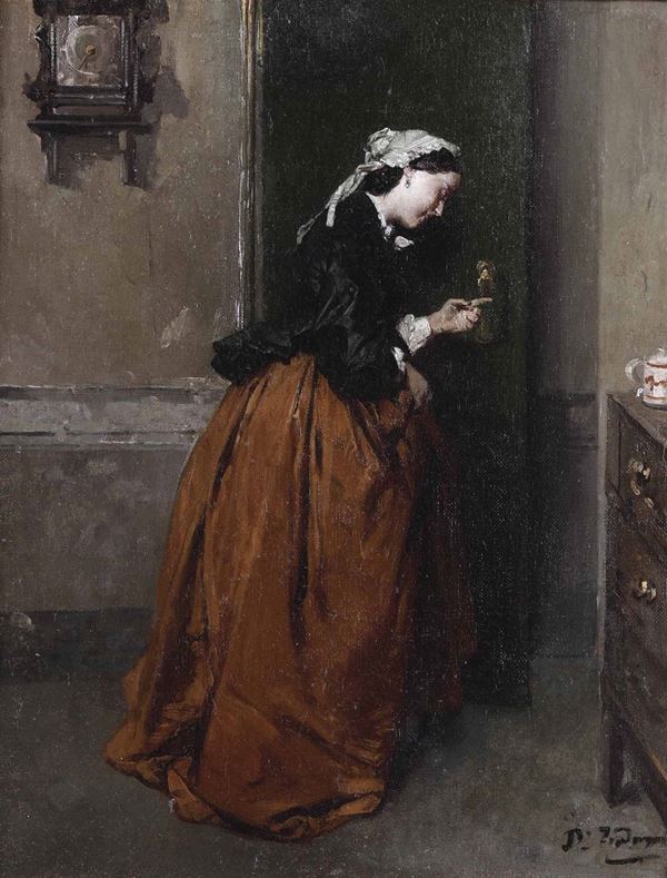 Domenico Induno - Domenico Induno (1815-1878) Figura femminile