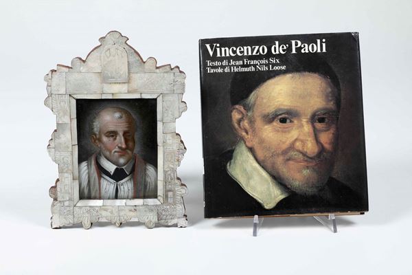Dipinto su vetro San Vincenzo de Paoli