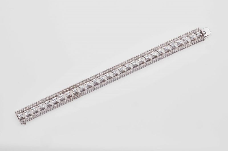 Bracciale con diamanti taglio brillante e huit-huit  - Auction Jewels - Time Auction - Cambi Casa d'Aste
