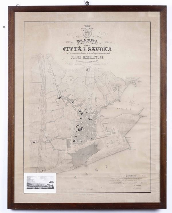 Cortese, Giuseppe Pianta della città di Savona..Genova, Litografia Armanino,1856..