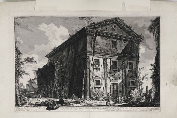 Piranesi, Giovanni Battista Veduta del tempio di Bacco, in oggi Chiesa di S. Urbano..Roma, Seconda metà sec. XVIII.
