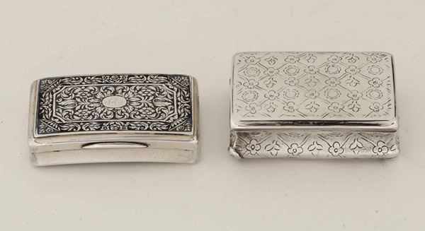Two silver snuff boxes, Austro-Hungarian Empire