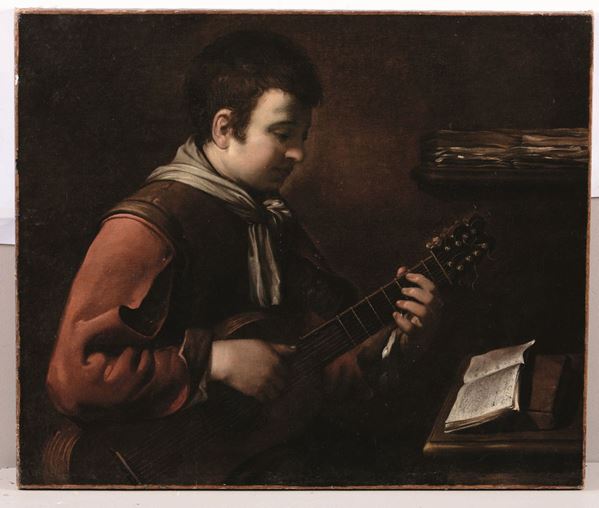Scuola bolognese del XVII secolo Ritratto di giovane musico