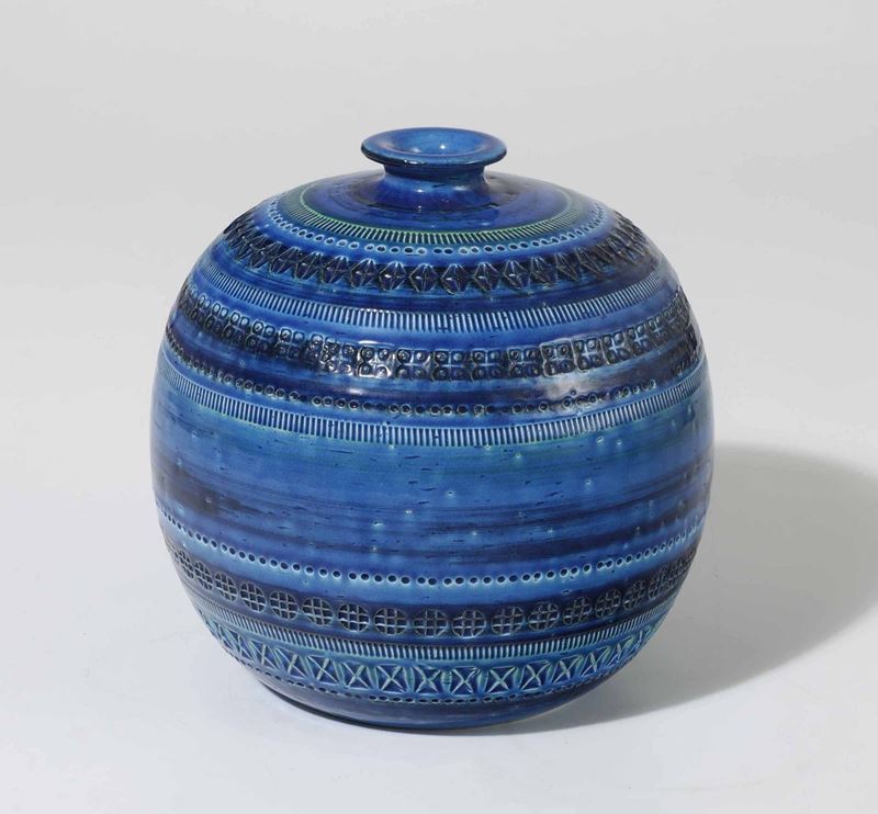 Bitossi Ceramiche di Aldo Londi Rimini blu vaso Italiano Collezione Blu 
