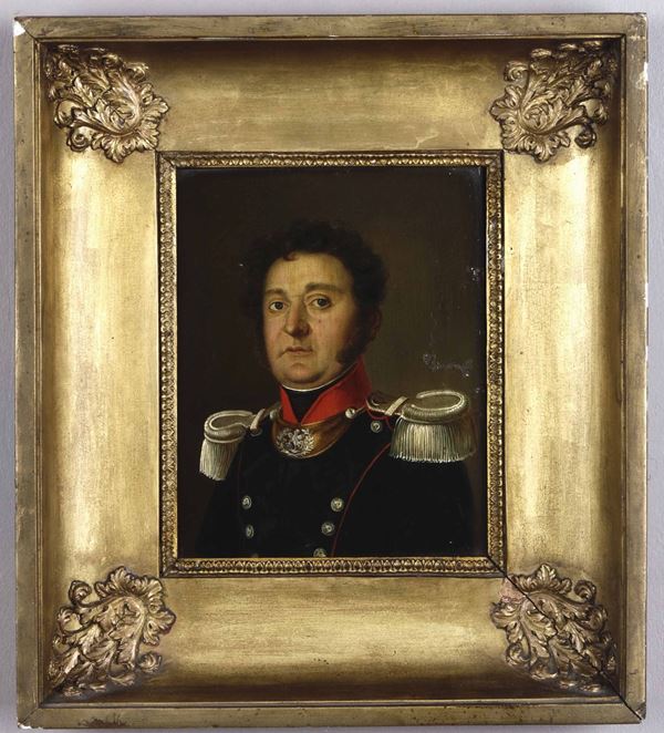 Artista francese del XIX secolo Ritratto di ufficiale francese