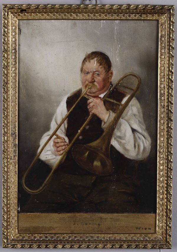 Firmato indistintamente, Wien, inizio XX secolo Suonatore di trombone