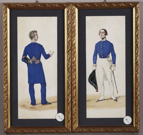 Artista del XIX secolo Modelli di uniforme di diplomatico