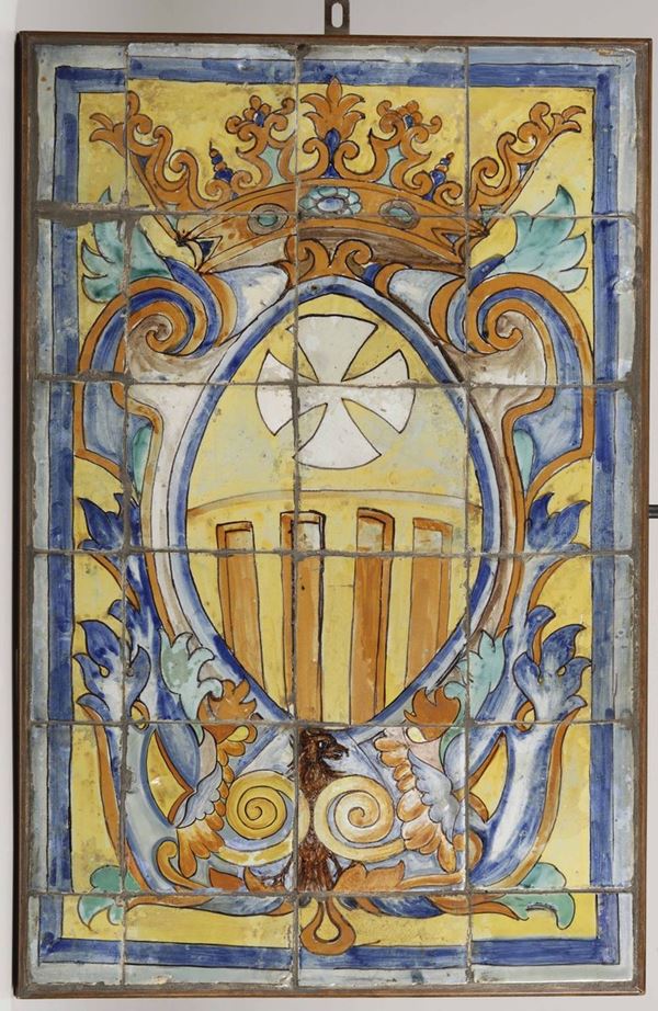 Targa stemmata Italia meridionale (o Spagna, Aragona), XVII secolo