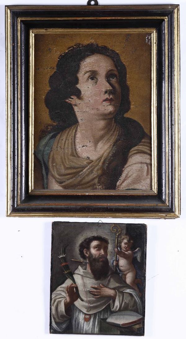 Scuola italiana del XVII secolo Ritratti di Santi