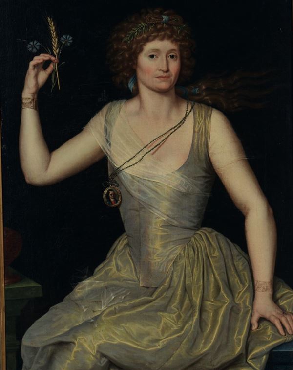 Anonimo della fine del XVIII secolo Ritratto di nobildonna come allegoria dell’estate