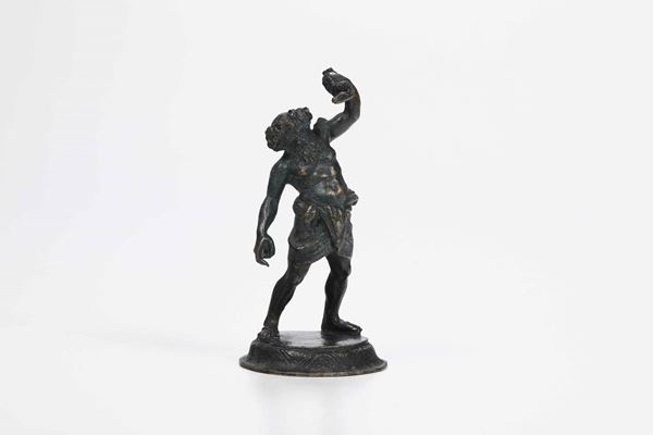 Bacco in bronzo patinato. Fonditore del XIX-XX secolo