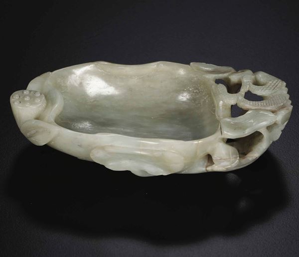 A Celadon jade bowl, China, Qing Dynasty