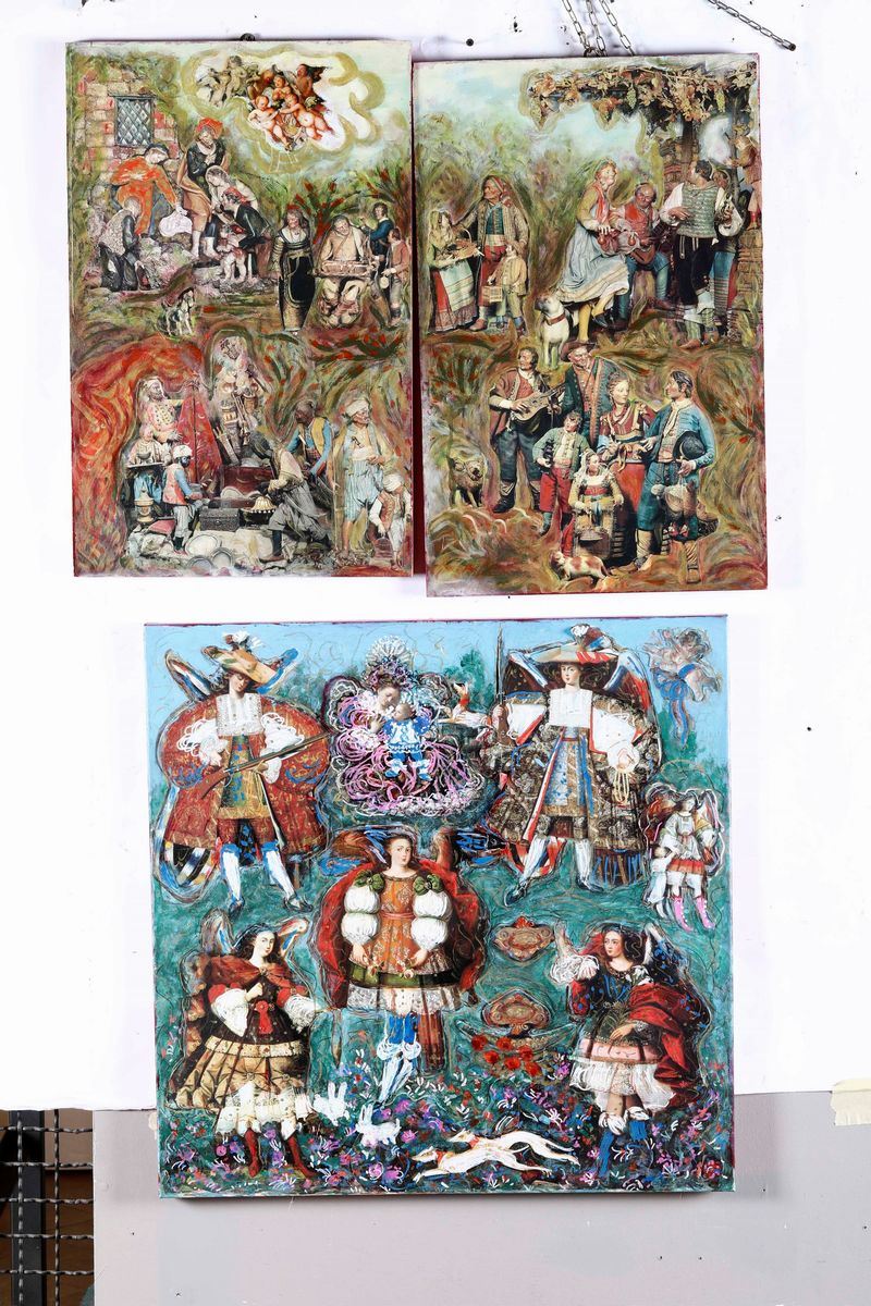 Tre collages  - Auction Antiques | Time Auction - Cambi Casa d'Aste