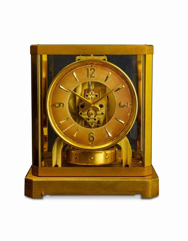 JAEGER LECOULTRE - Atmos orologio da tavolo di forma rettangolare in ottone dorato, anni ’60