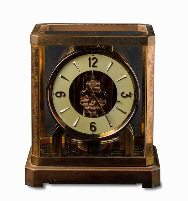 JAEGER LECOULTRE - Atmos orologio da tavolo di forma rettangolare in ottone bronzato, anni '60