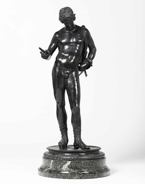 Figura maschile in bronzo fuso. XIX secolo