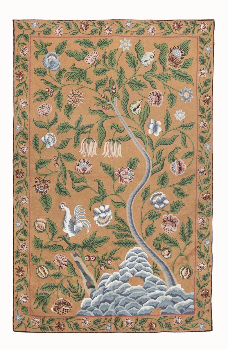 Tappeto a ricamo SHyam Ahuja, India XX secolo  - Auction Carpets - Timed Auction - Cambi Casa d'Aste