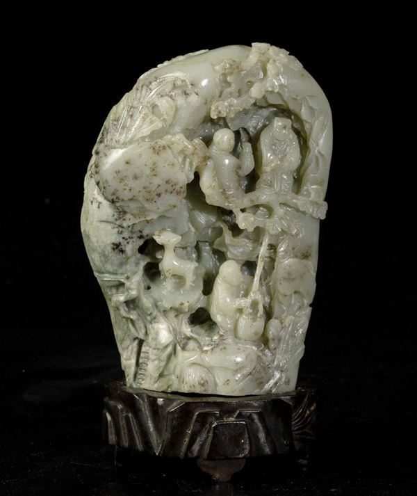 A jade and russet mountain, China, Qing Dynasty
