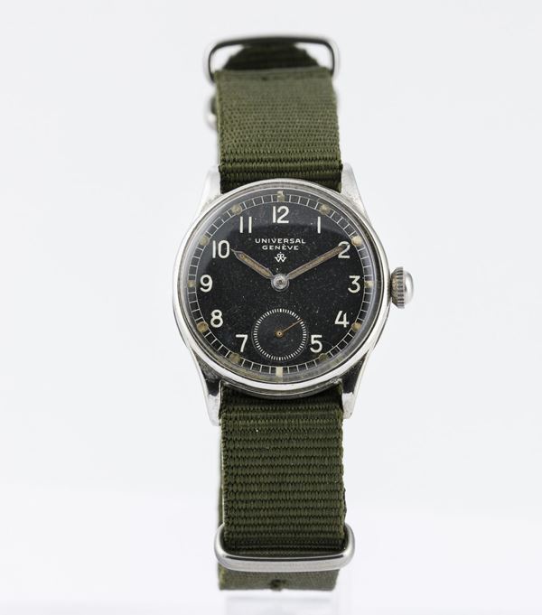 UNIVERSAL GENÈVE - Raro orologio militare Dutch Army Wilhelmina, circa 1930, 30mm, carica manuale cal.  [..]
