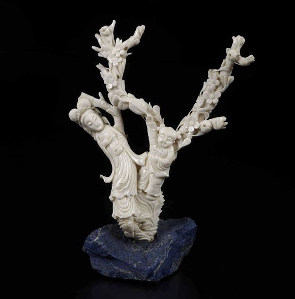 A carved coral branch, China, early 1900s