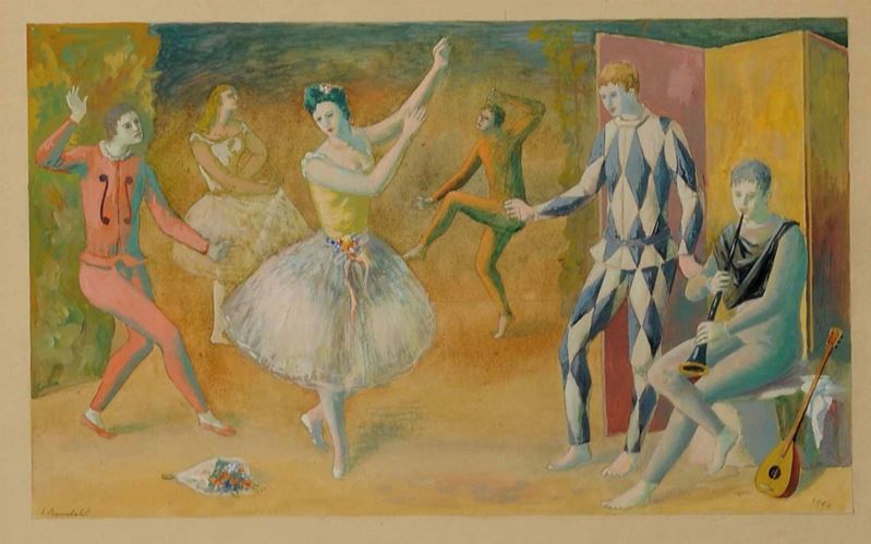 Emanuele Rambaldi : Il balletto  - Auction 19th and 20th Century Paintings | Timed Auction - Cambi Casa d'Aste