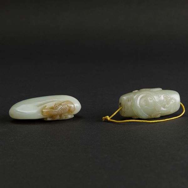 Two jade pendants, China, Qing Dynasty, 1800s