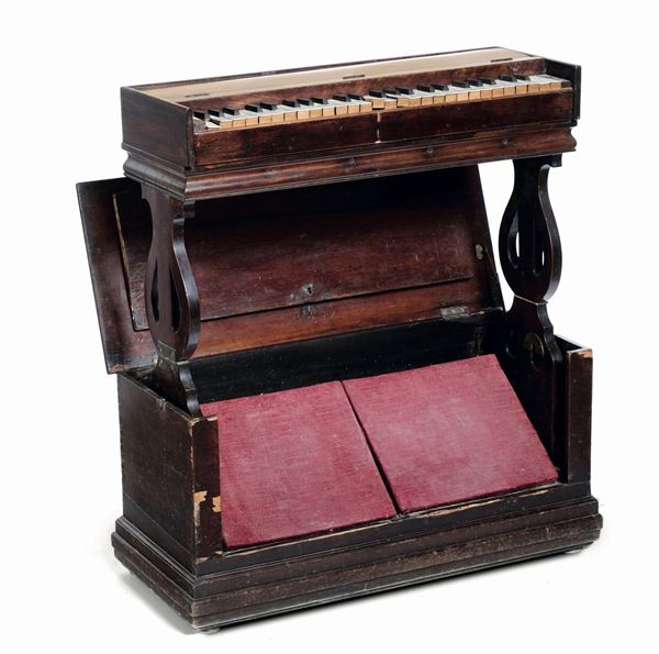 Pianola richiudibile in cassetta, XIX secolo