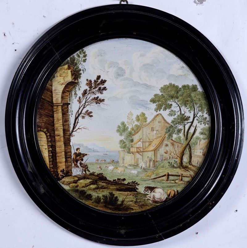 Tondo Castelli, XIX secolo  - Asta Ceramiche | Cambi Time - Cambi Casa d'Aste
