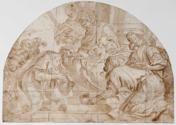 Domenico Piola (Genova 1627-1703) Adorazione dei Magi