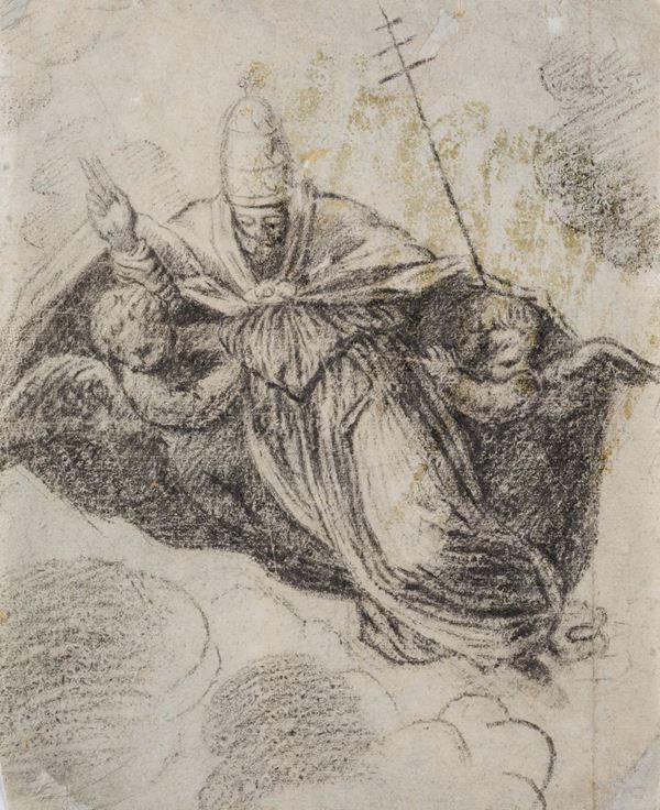 Pomponio Amalteo (Motta di Livenza 1505 - San Vito al Tagliamento 1588), attribuito a Papa in gloria tra gli angeli