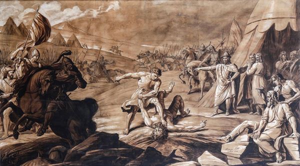 Domenico Scotti (1780 - ?) Battaglia tra russi e mongoli, 1809