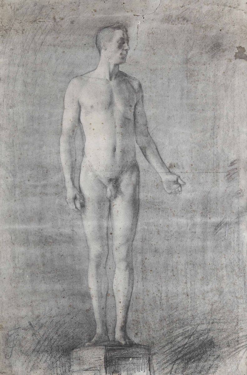 Scuola del XIX secolo<br>Nudo maschile  - Auction Old Masters | Cambi Time - Cambi Casa d'Aste