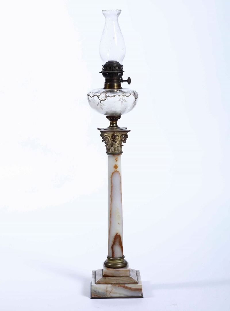 Lampada in onice, XIX secolo  - Auction Antiques | Timed Auction - Cambi Casa d'Aste
