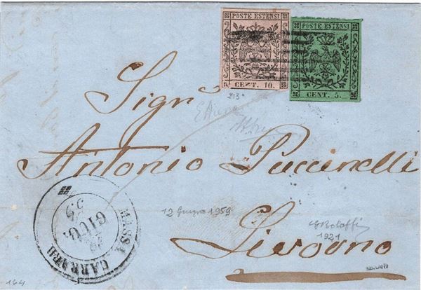 Lettera da Massa Carrara per Livorno del 12 giugno 1859