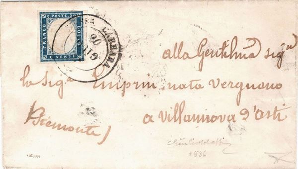Lettera da Massa Carrara per Villanova d’Asti del 20 giugno 1859