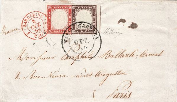 Lettera da Massa Carrara per Parigi del 2 ottobre 1859