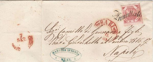 Lettera da Bari per Napoli del 4 settembre 1860