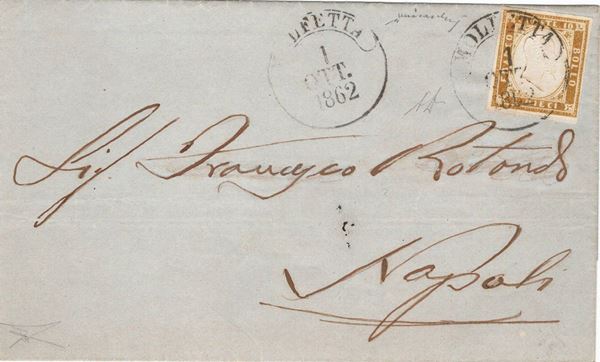 Lettera da Molfetta per Napoli del 1° ottobre 1862