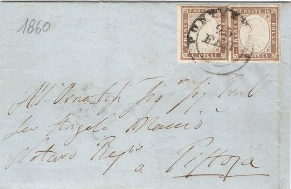 Lettera da Pontremoli per Pistoia del 25 febbraio 1860